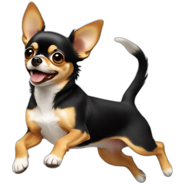 realistic chihuahua jumping emoji