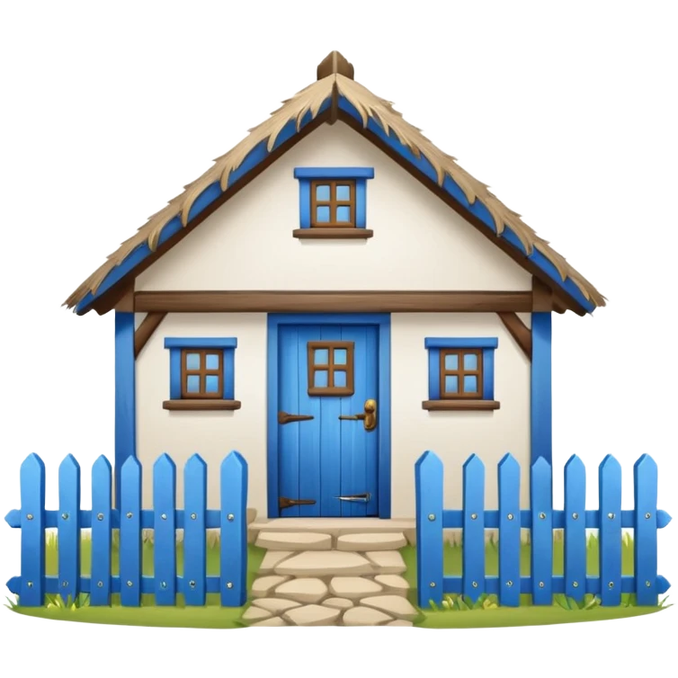 A Ukrainian peasant house with white walls emoji