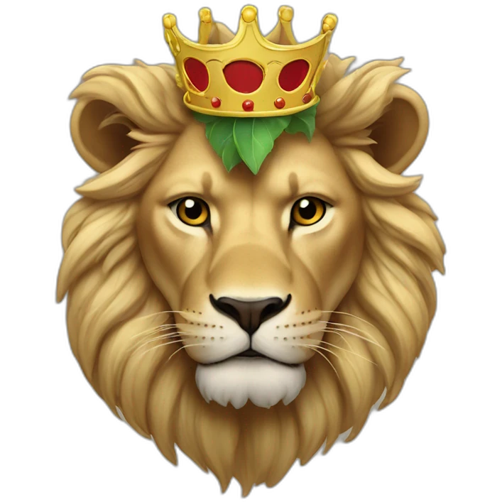 León con una corona emoji