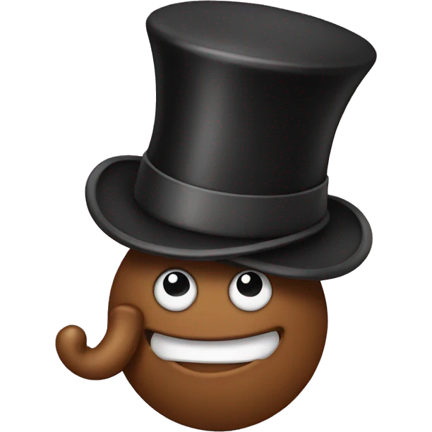 Poop wearing top hat  emoji