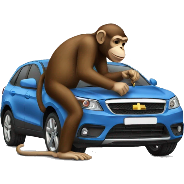 Monkey working on car emoji