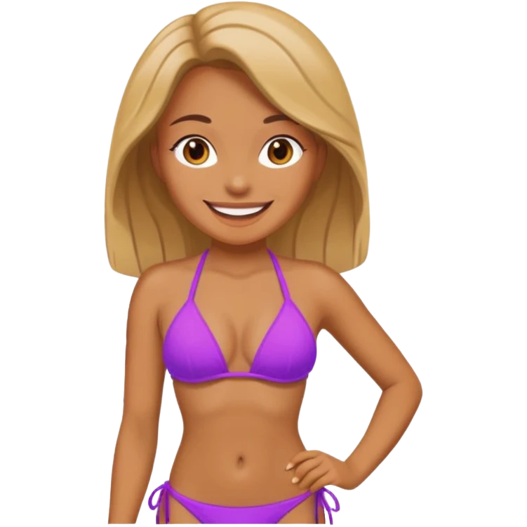 a woman with bikini emoji