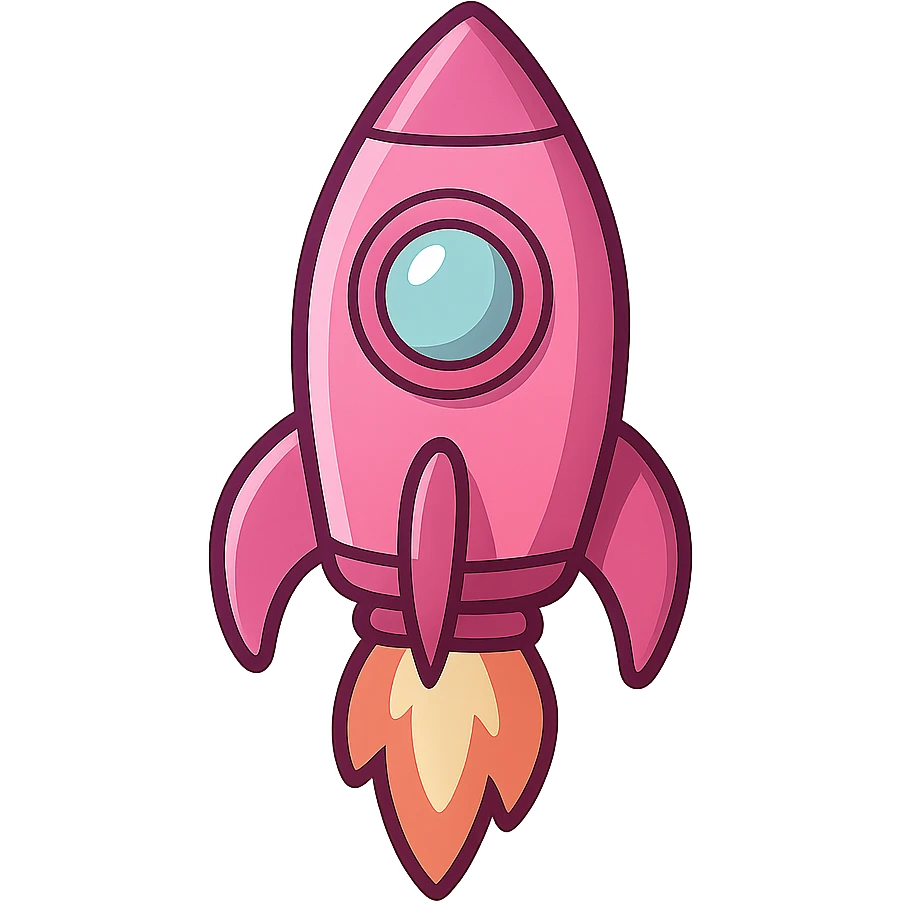pink rocket emoji