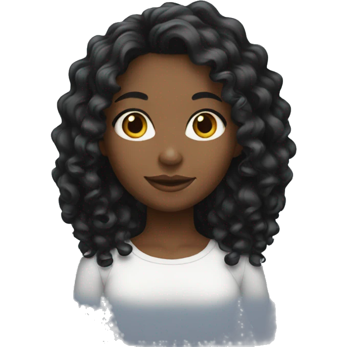Black curl hair girl emoji