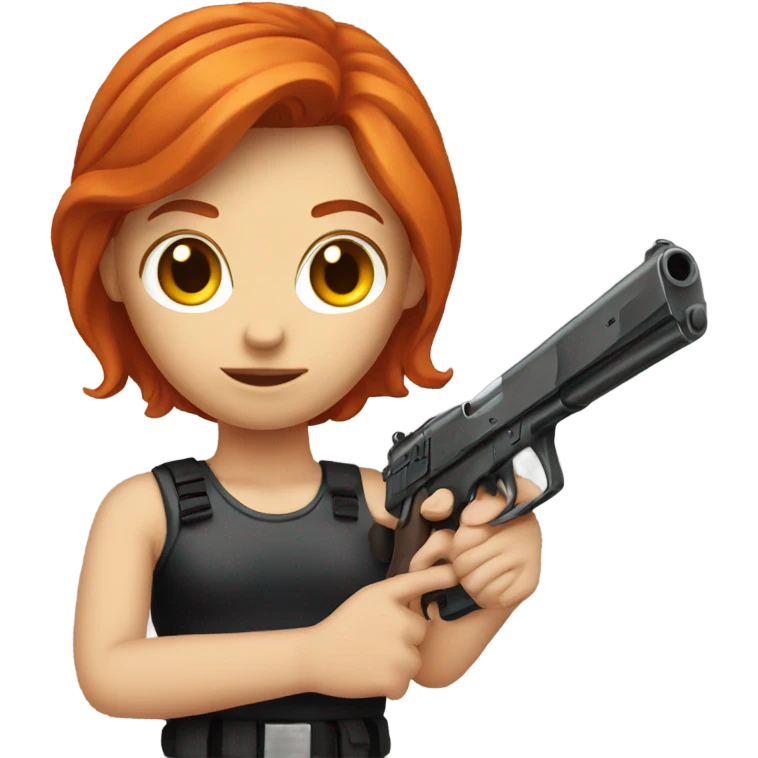 Redhead with gun emoji
