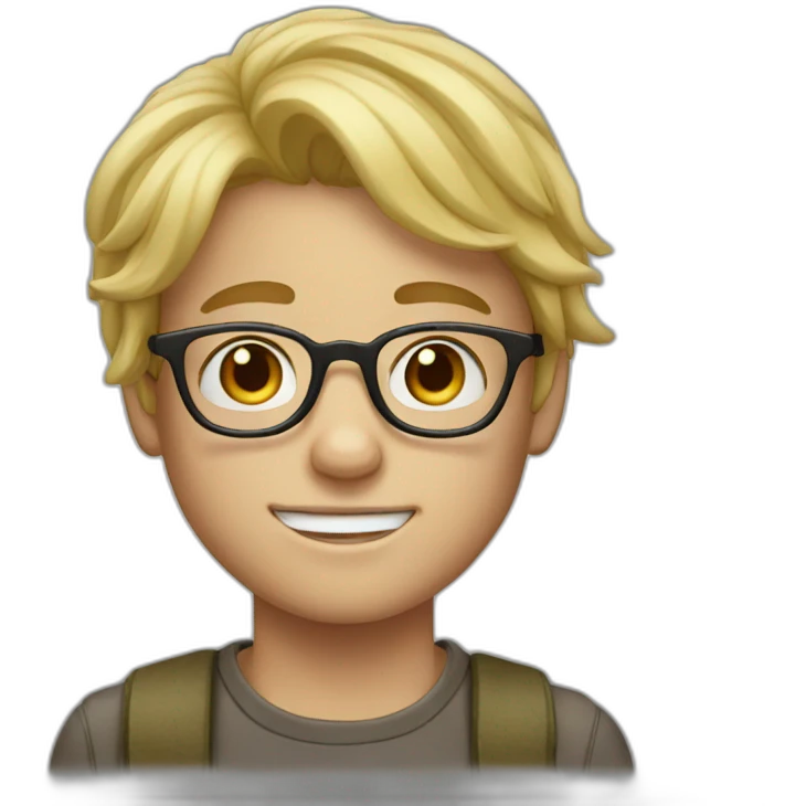 Blond boy with glasses and freckles  emoji