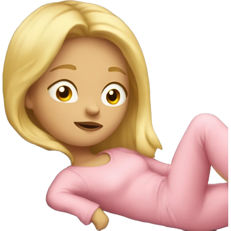 blond cute girl slepin emoji