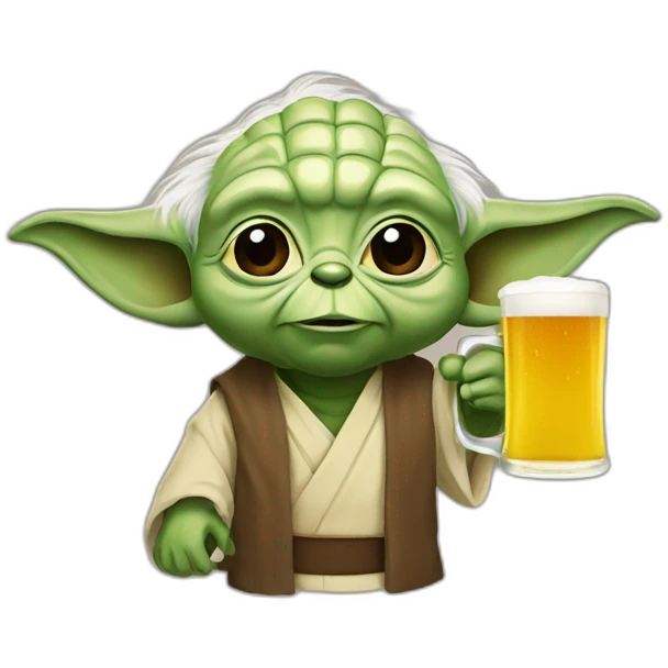 Yoda drink beer emoji