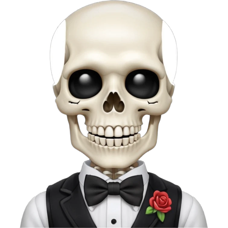 Pirate skeleton with bow tie emoji