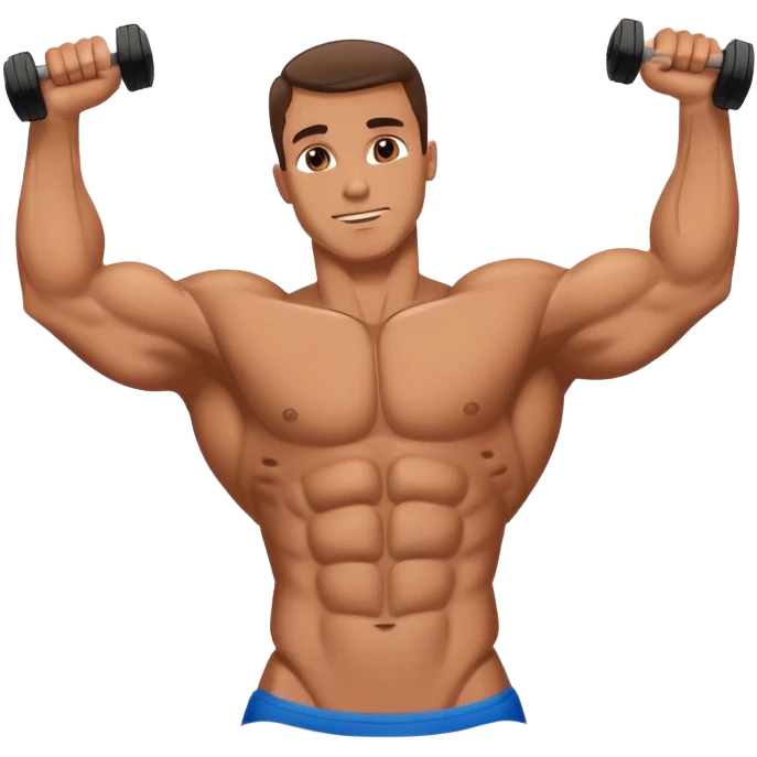 bodybuilder laying down abs exercise emoji
