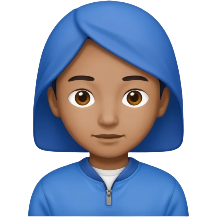 a crip wearing blue emoji