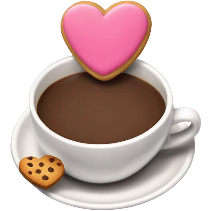Quiero que unas el emoji de la taza de café ☕️ junto a este emoji de corazón rosa💖 y el emoji de la galleta chip🍪 emoji