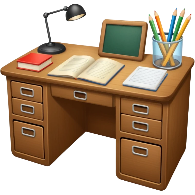 school teacher's desk emoji