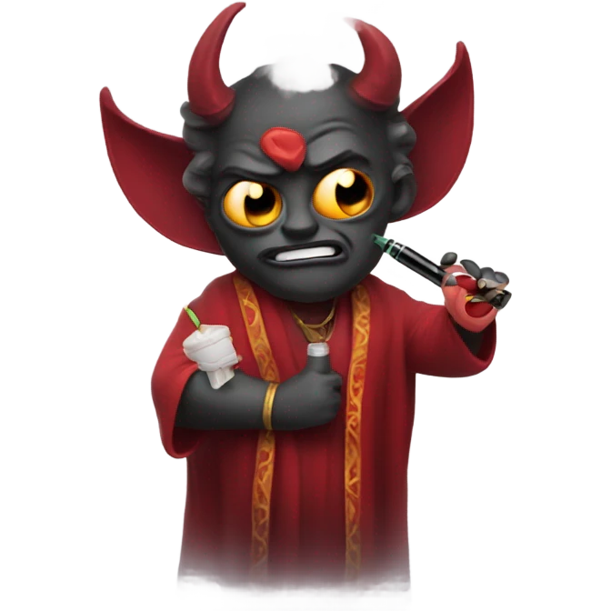 satan holding vape pen emoji