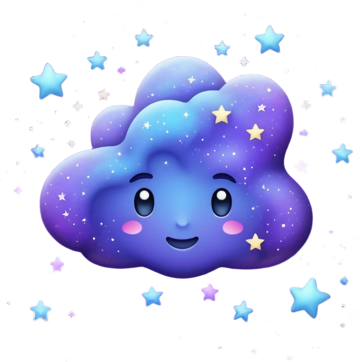 Galaxy with a blueish purple filled with stars. emoji