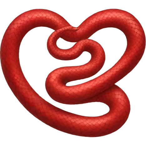 a red snake forming into a heart emoji