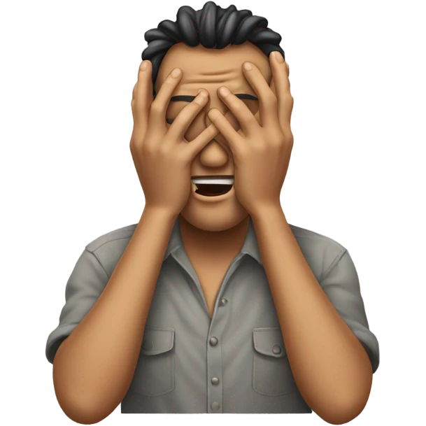 Face palm with 10 fingers emoji