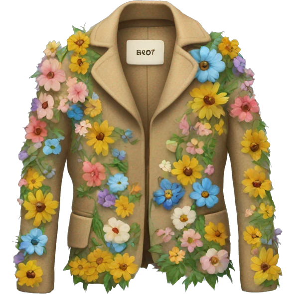 a coat made of flowers emoji