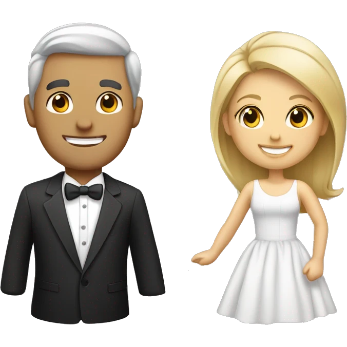 smiling couple in formal attire emoji