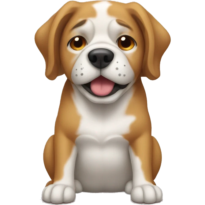 Mentally exhausted dog emoji