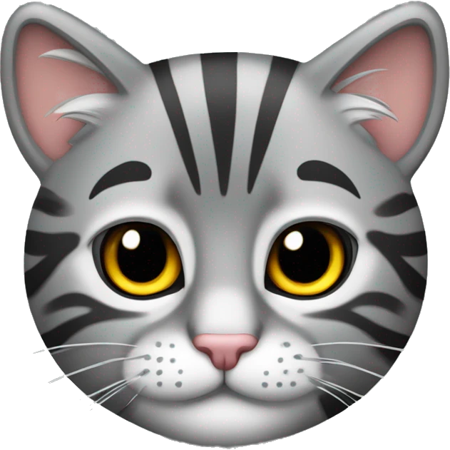 Crie emoji com gato tigrado cinza de óculos emoji