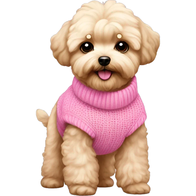 Maltipoo with pink jumper  emoji