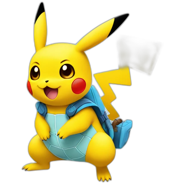 Pikachu fusion with squirtle emoji