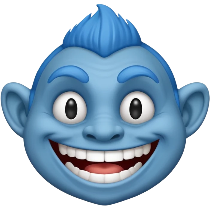 Troll troll face blue emoji