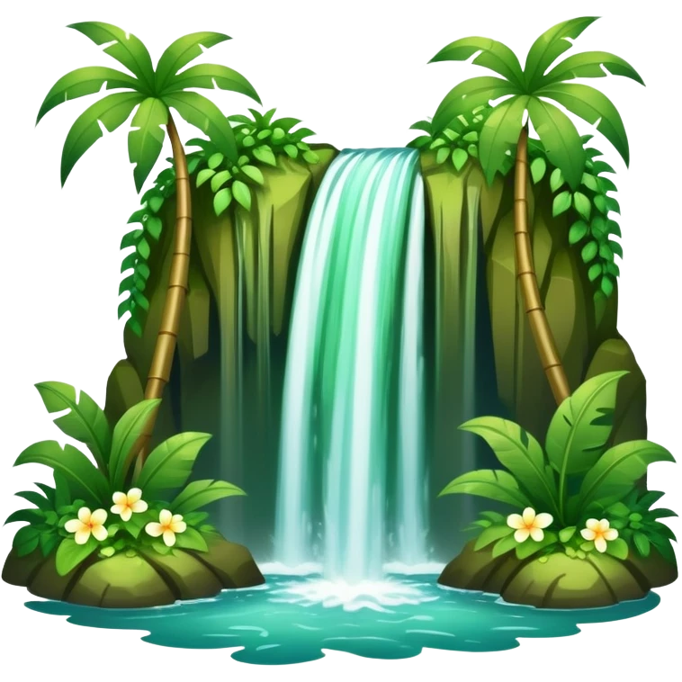 Hawaiian waterfall emoji