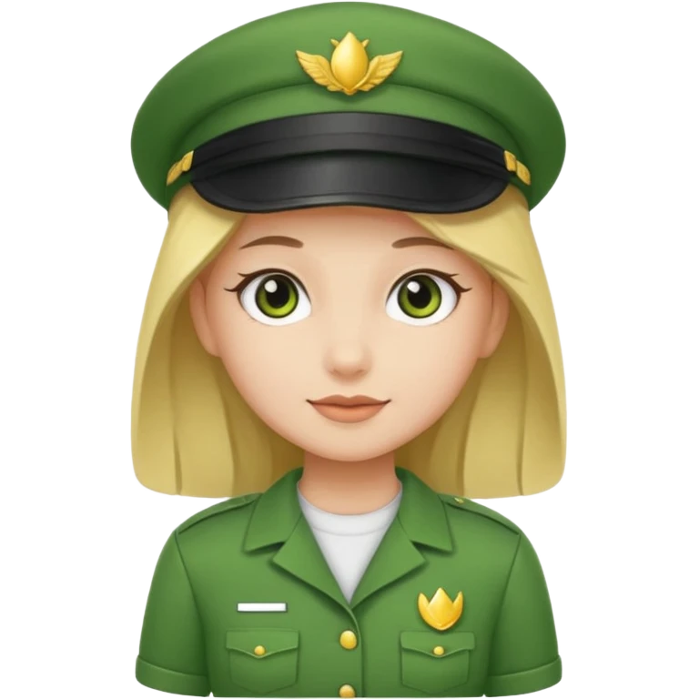 Green uniform t shirt girl no hat emoji