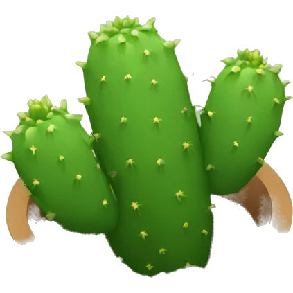 round Nopal + no pot + no flowrrs emoji