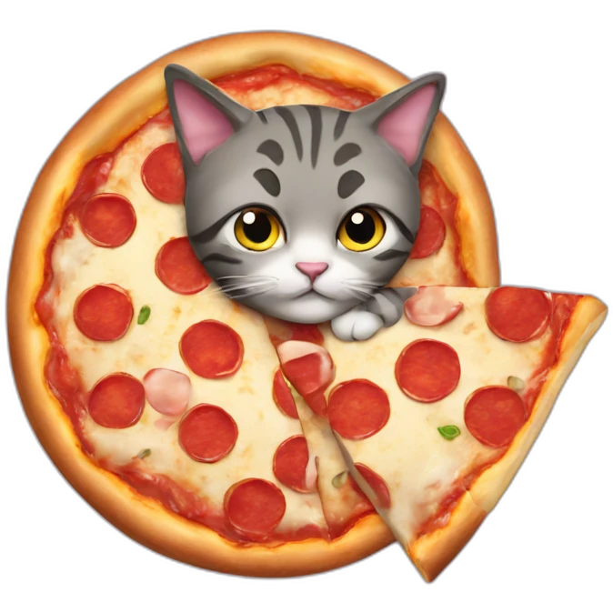 cat eating pizza emoji