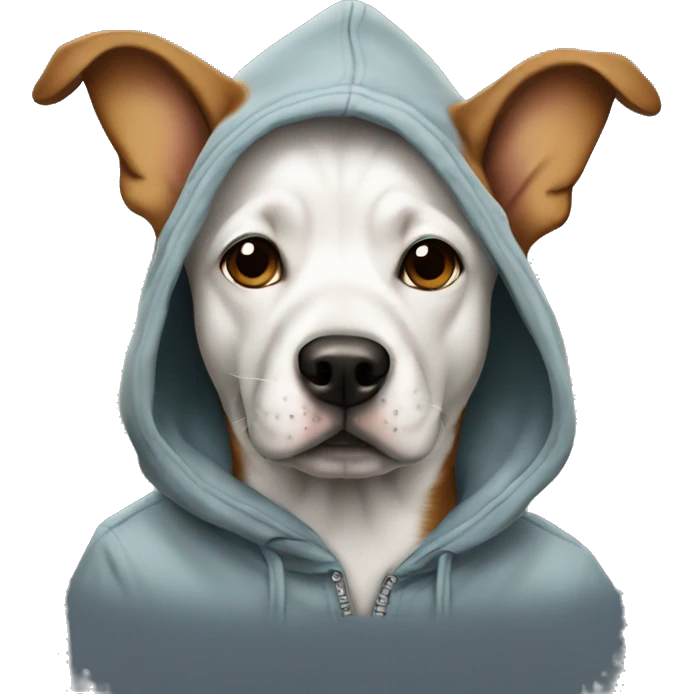 Dog wearing hoodie emoji