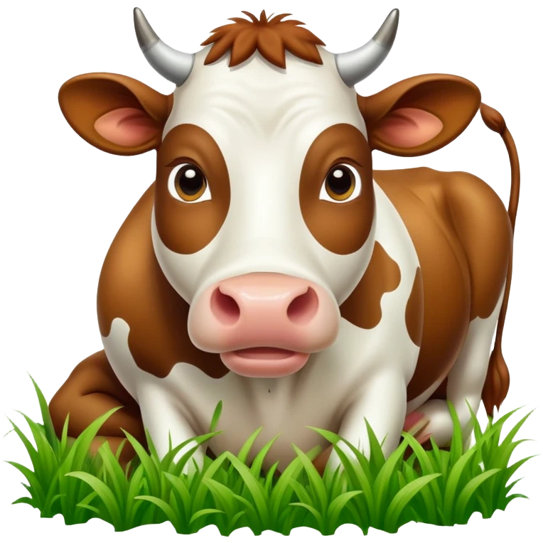 Cow eating grass emoji