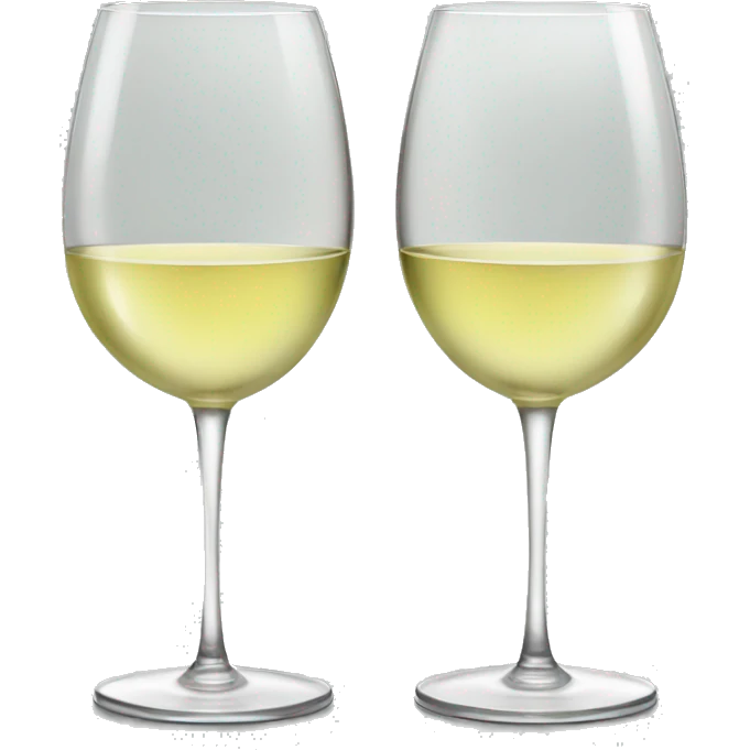 White wine glasses doing cheers emoji