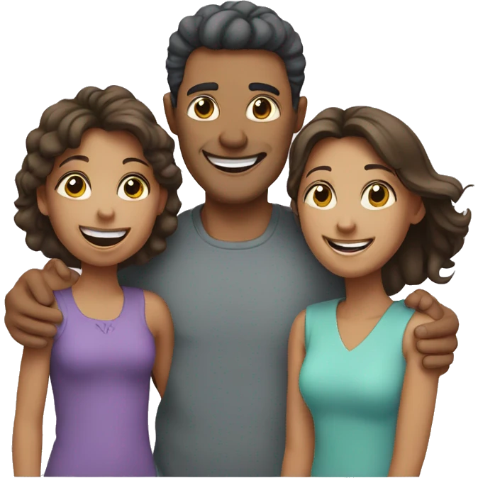 happy family of 5  emoji