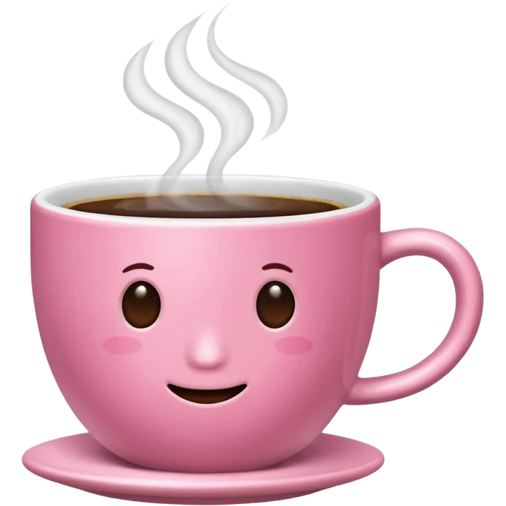 A pink cup of coffee emoji