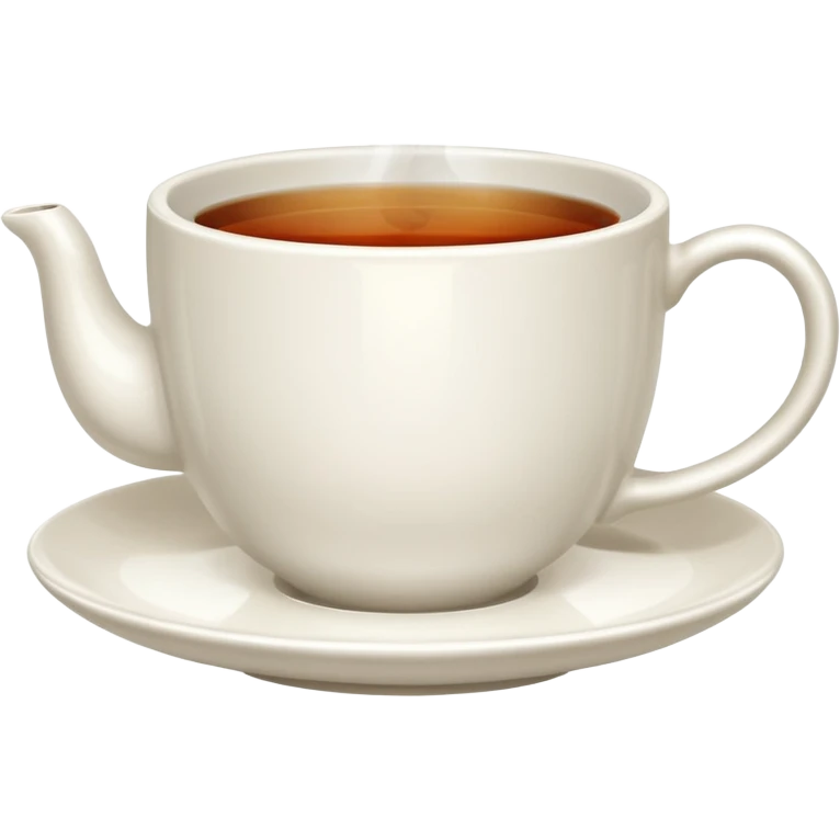 a white tea cup with hot tea inside emoji