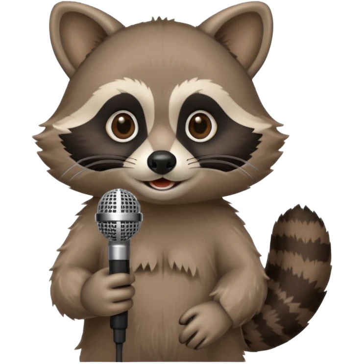 can you make racoon with mic emoji