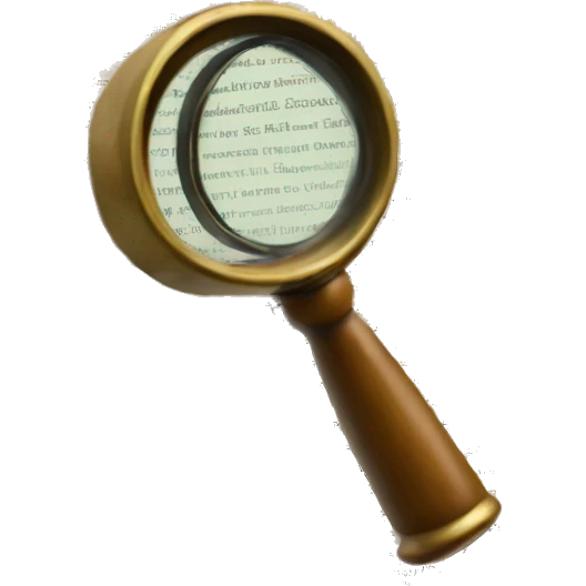 vintage book with magnifying glass emoji