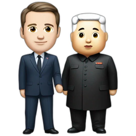 Macron et Kim jong un emoji