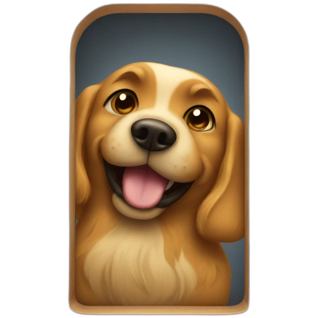 Peeking emoji being liked by a dog emoji