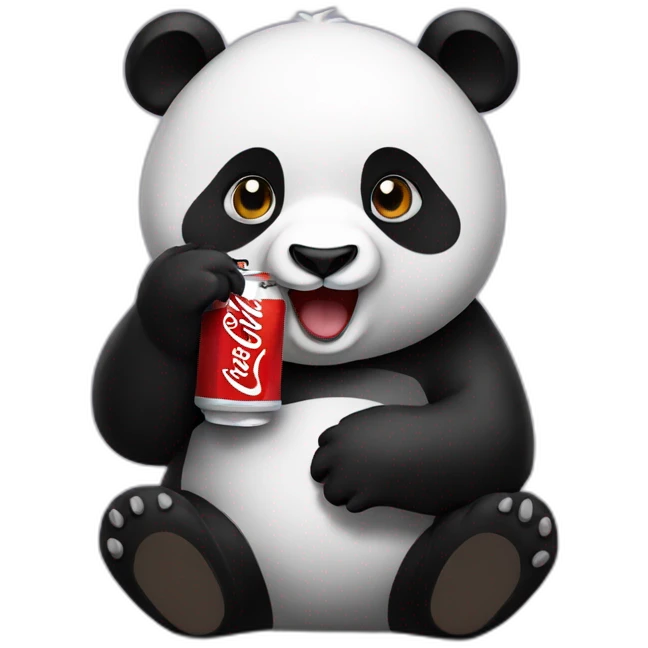 Panda drinking coke emoji