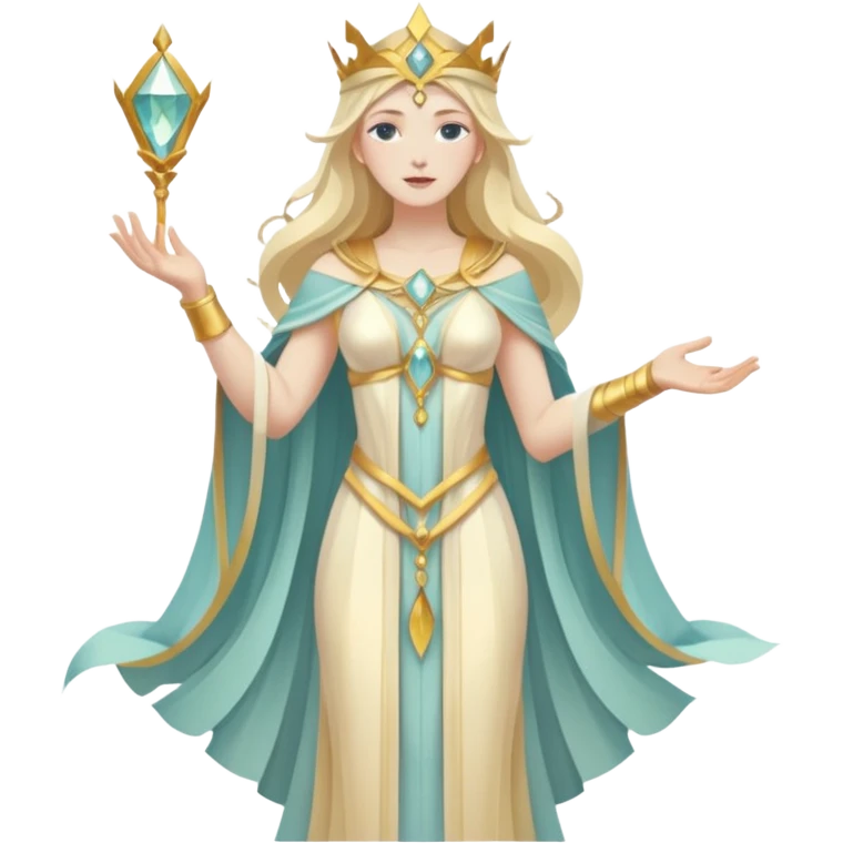 fantasy magic tarot card low poly goddess emoji