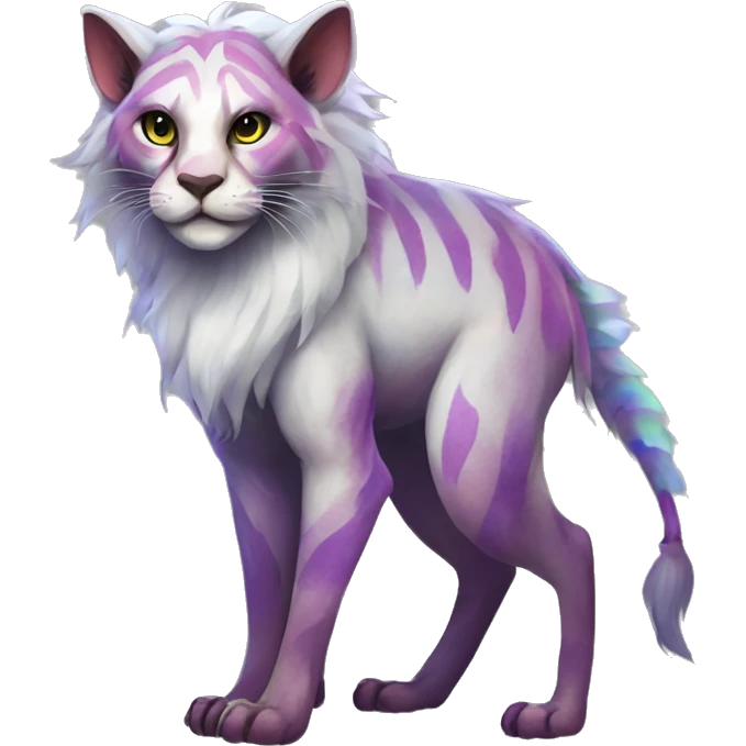Colorful vernid fantasy creature LiLaiRa Kamirah Falvie whiskers paws full body emoji