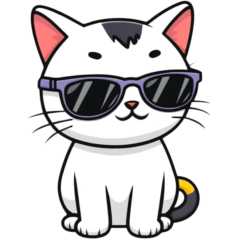 Cat with sunglasses emoji