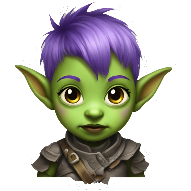 Baby goblin girl with purple mohawk  emoji