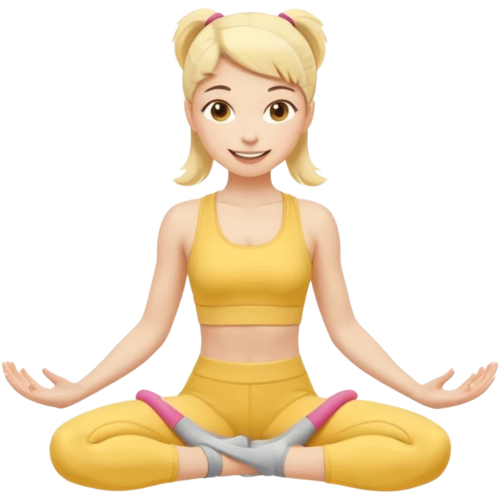 pilates girl in butter yellow set emoji