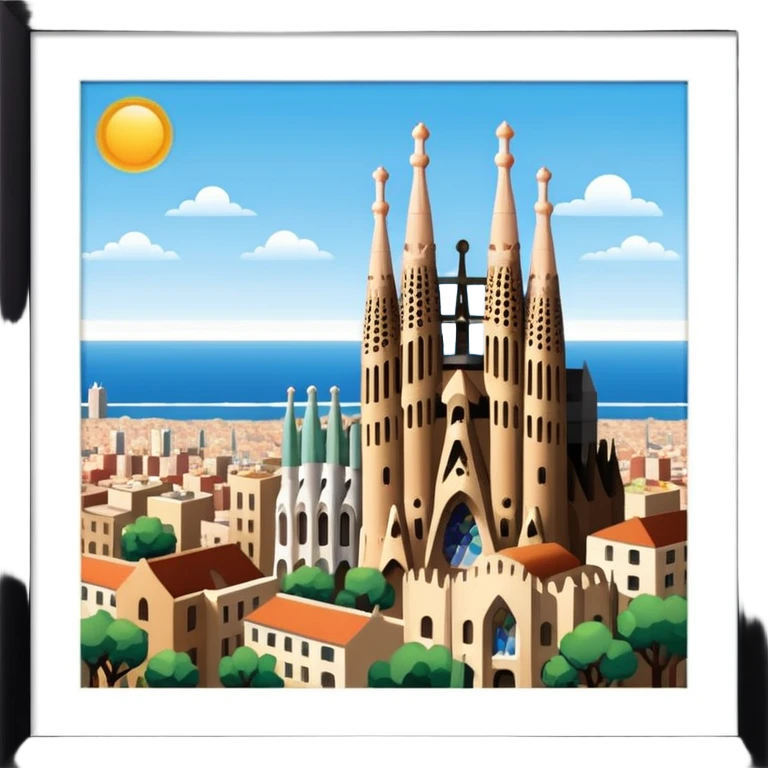 barcelona and sagrada familia emoji