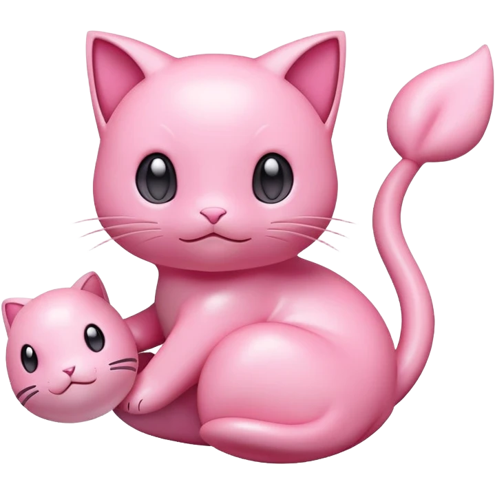 cute pink Mew Pokemon floating emoji